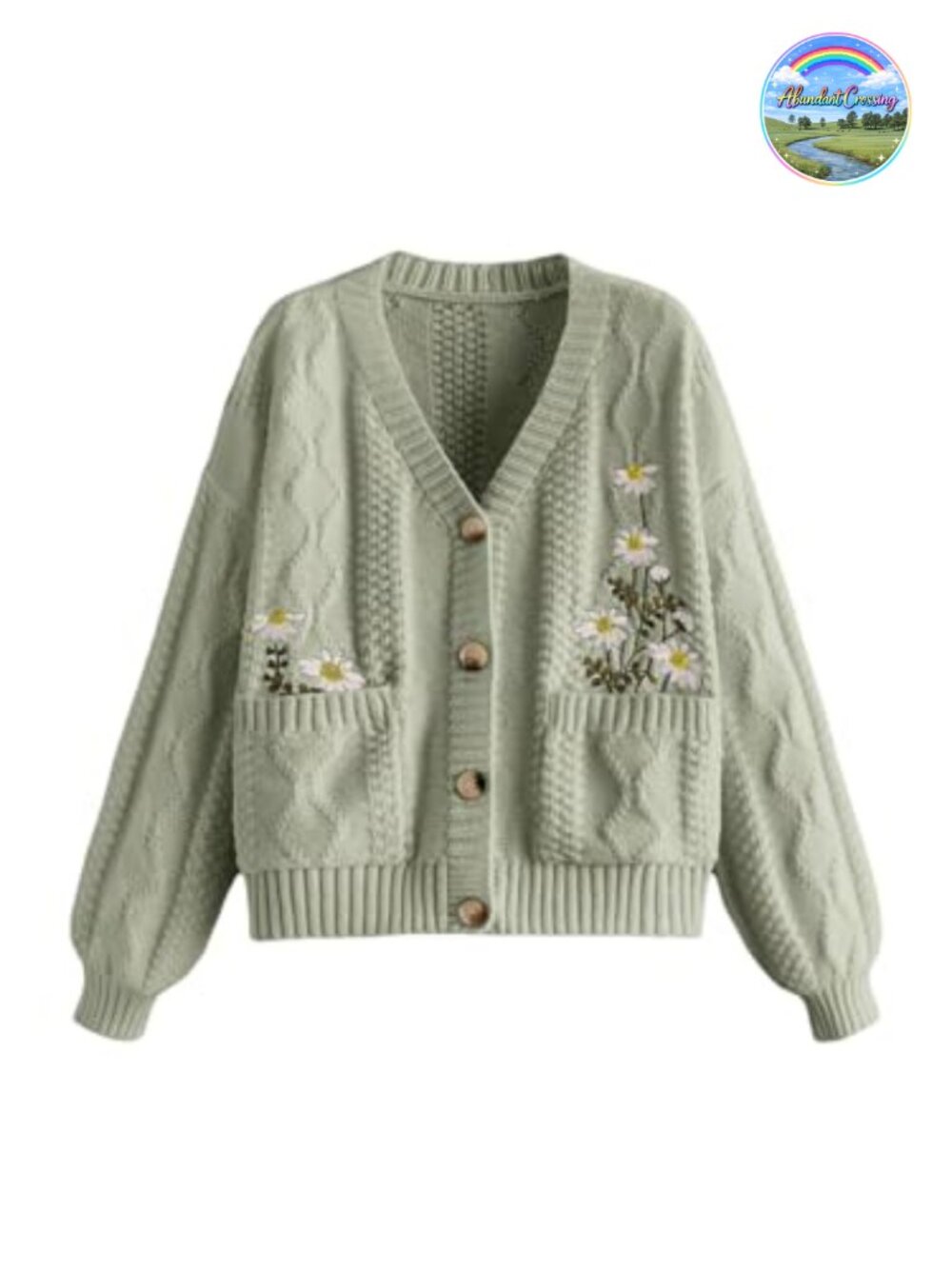 Chunky Boho Button Up Cottagecore Cardigan Long Sleeve